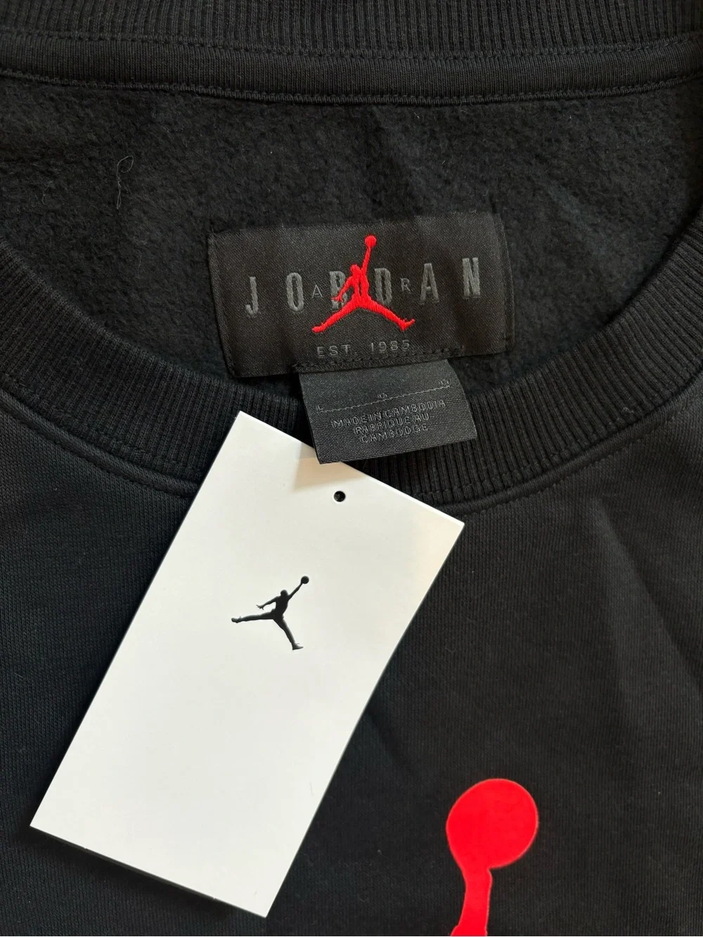 Jordan Men's Black Jumpman Logo Crewneck Size Large